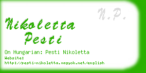 nikoletta pesti business card